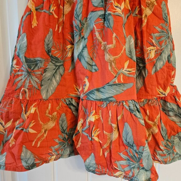 Sale 🎉🥳 4/$25 or $15Janie and Jack Girls Tropical Print Red Green Size 5 - Picture 2 of 7